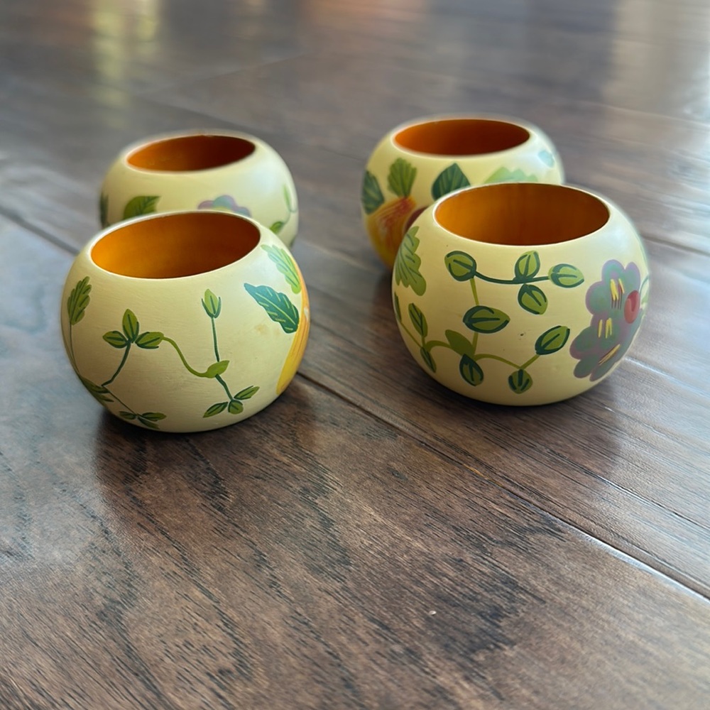 Vintage Hand painted Napkin Rings